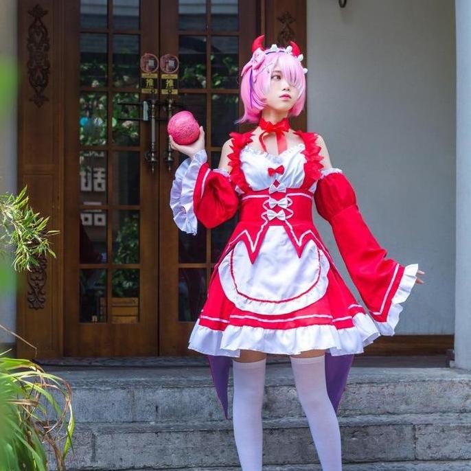 Ready  CC-30 dress re:zero ram rem maid costume cosplay kostum re zero devil