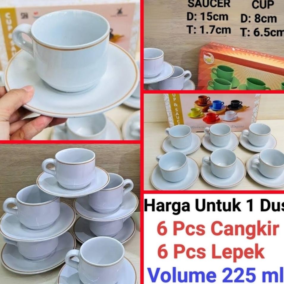 Cangkir Kopi Cangkir Set Keramik Putih Gelas Kopi Keramik Satu Dus Isi 6 Set