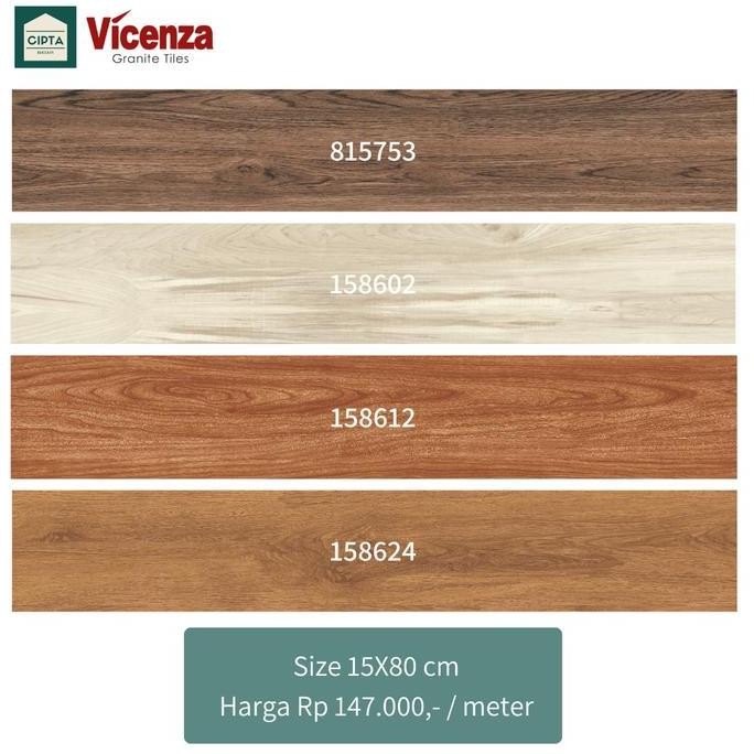 Keramik Vicenza Lantai Motif Parket Kayu 15X80Cm Mix Kualitas Terbaik Harga Termurah