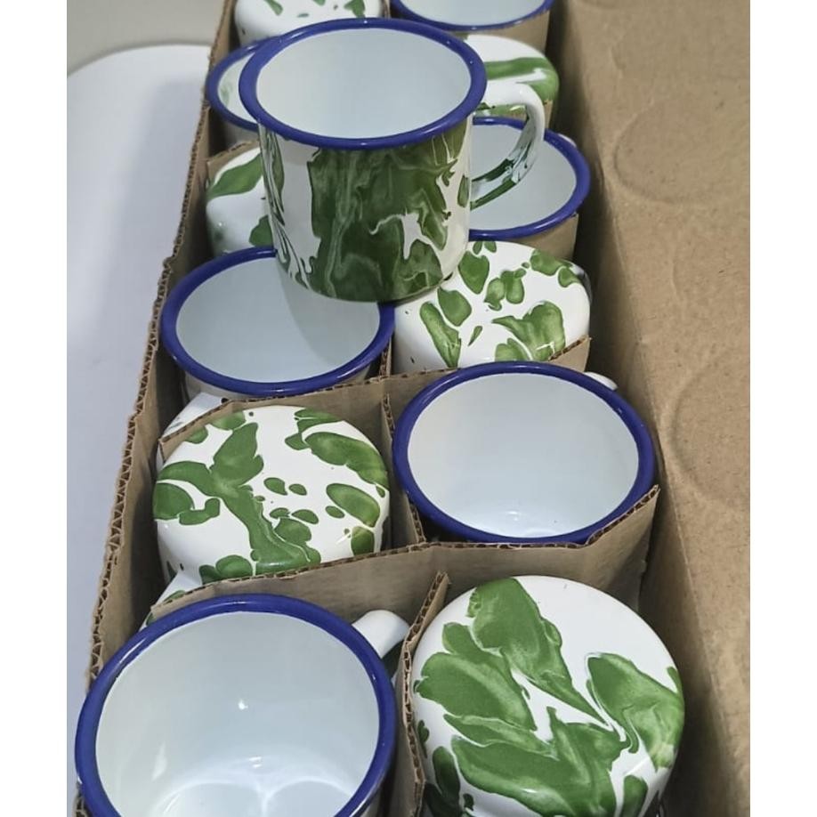 Cangkir Kopi Jadul 612 Pcscangkir Jadul 7 Cm Cangkir Enamelcangkir Blirik Jadulgelas Blirik