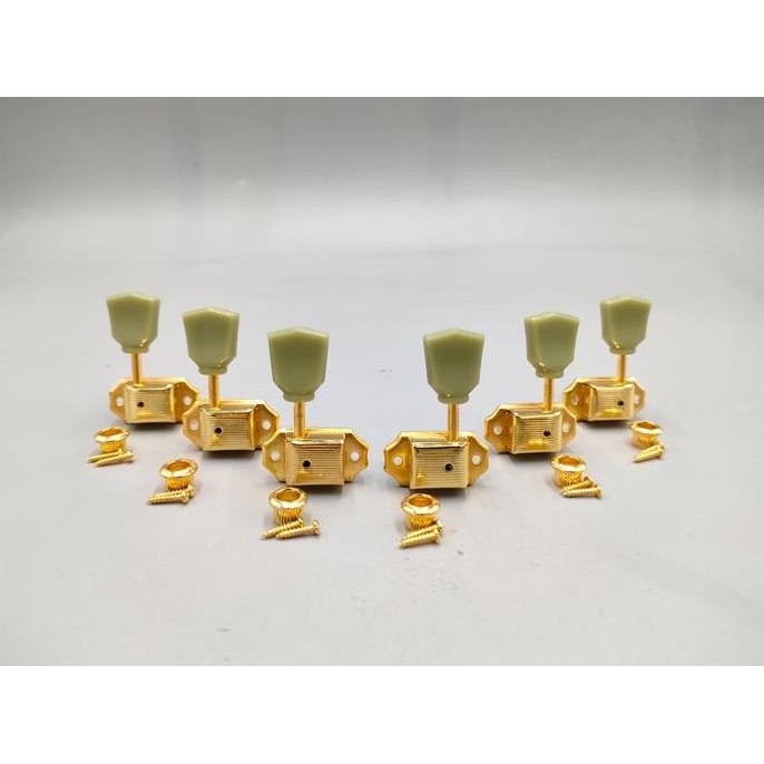 DRYER TUNING PEG MACHINE GITAR GIBSON TULIP PUTERAN HIJAU (3R 3L)