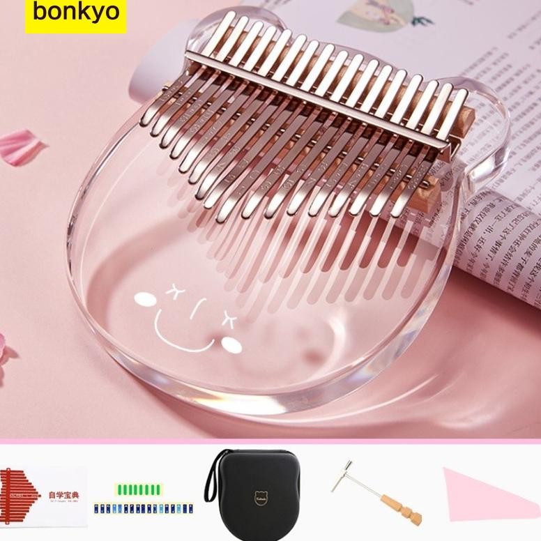 Bonkyo kalimba 17 keys/21 keys Acrylic Thumb Piano Kecapi jari Kalimba instrumen- Kalimba Alat Musik