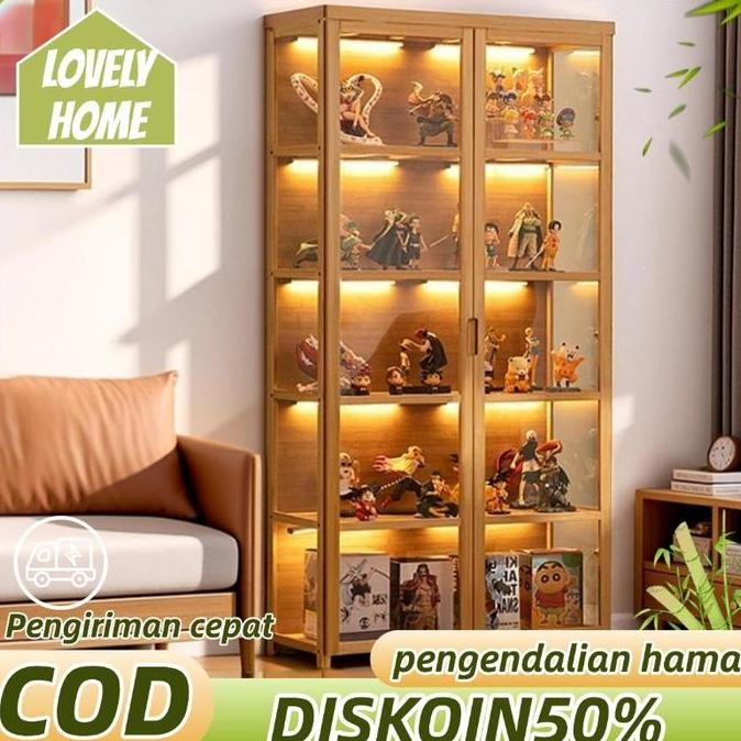 Lemari Pajangan Etalase Akrilik Kaca Transparan Lemari Display pameran Model Mainan Penyimpanan Lema