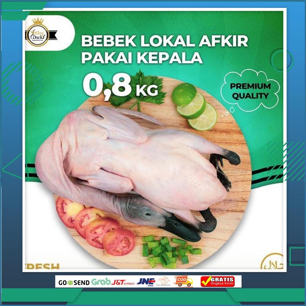 Daging Bebek Lokal Afkir 0,8Kg Pakai Kepala Kaki Sameday
