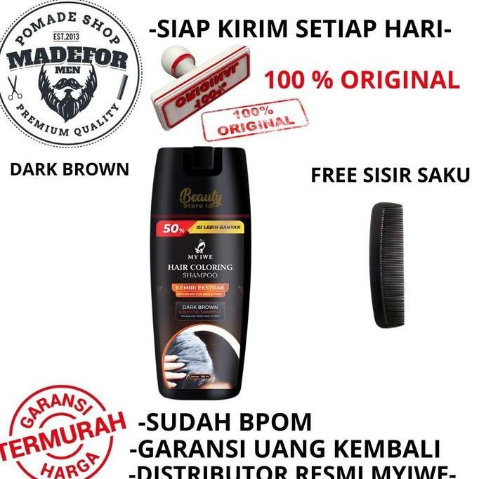 MY IWE SHAMPOO DARK BROWN PEWARNA RAMBUT MY IWE SHAMPOO WARNA COKLAT PENGHILANG UBAN
