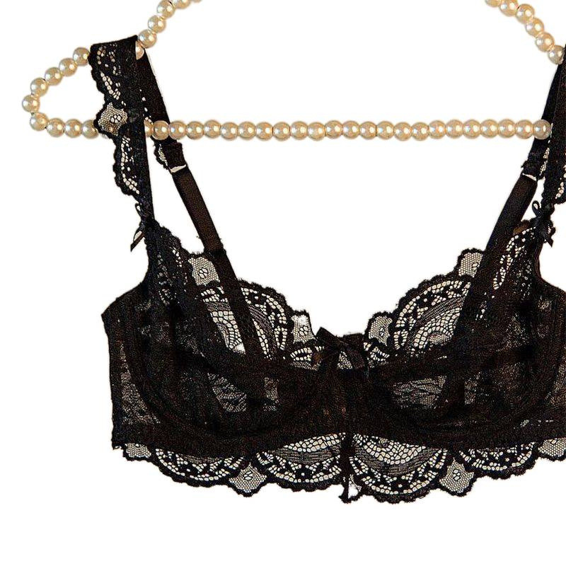 【Bisikannya】【COD】Set bra seksi renda ultra tipis, push-up bebas spons, nyaman dan bernapas