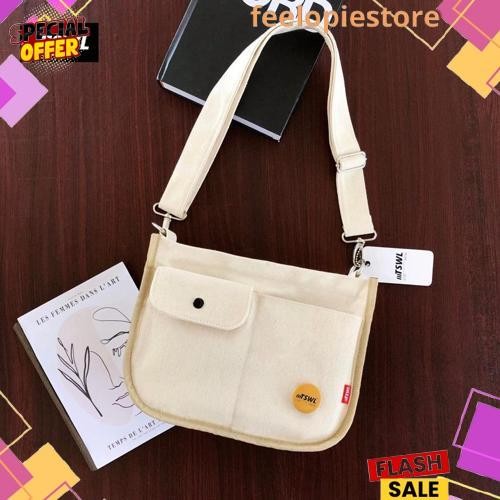 tas selempang bahu sling shoulder soulder sholder shoulderbag bag kanvas canvas wanita cewek Hale HL