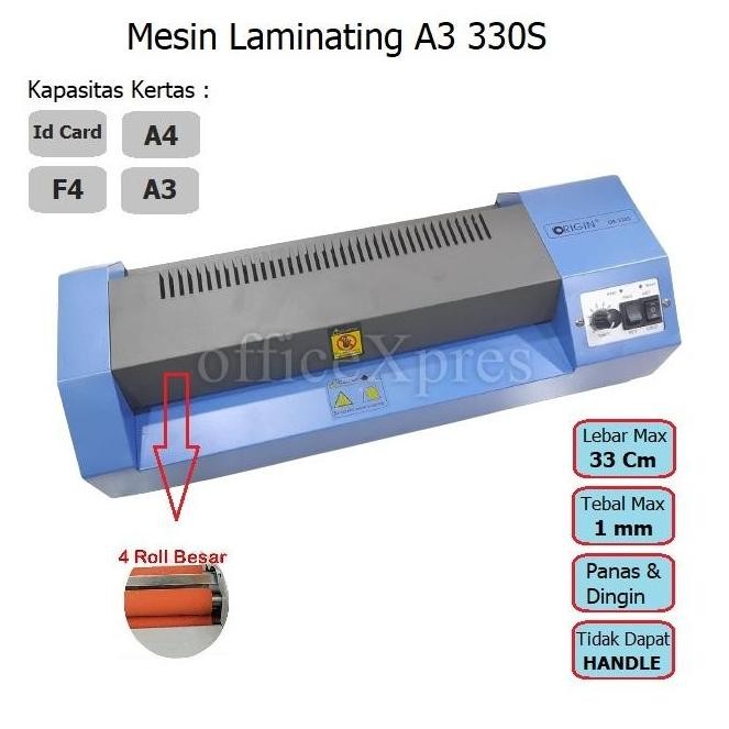 Mesin Laminating OR 330 S / Laminating A3 / Laminator Kertas A3 Origin