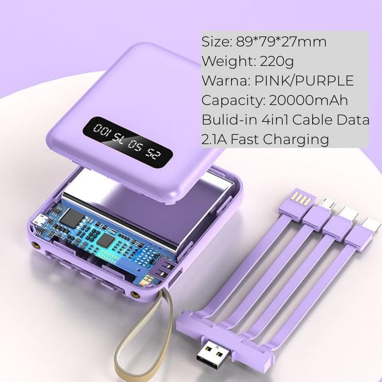 Update - Powerbank Mini 20000mAh Power Bank Stay Connected pawer bank original 100% ori  Long-lastin
