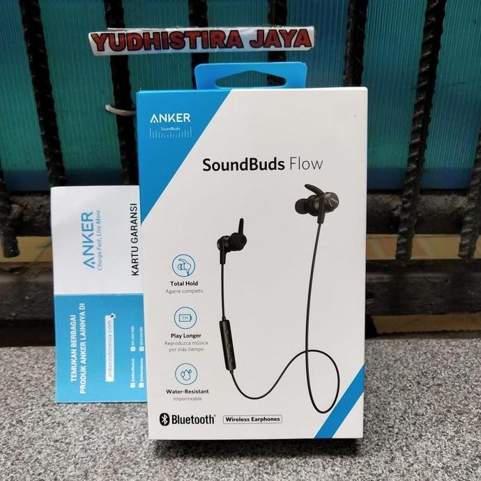 Anker Soundbuds Flow Earphone Bluetooth Ipx7 With Mic A3234 Resmi