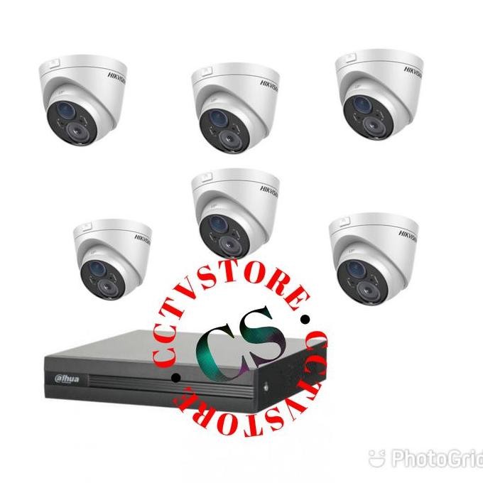 Paket Cctv 8 Channel Hikvision 6 Kamera Outdoor Hikvision 720P 1.3Mp
