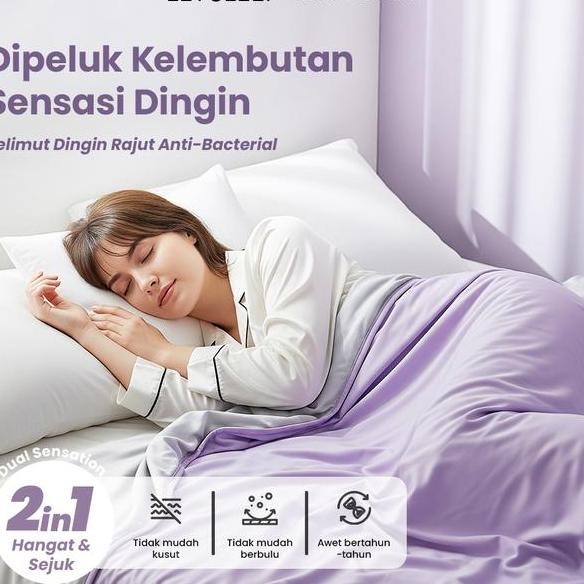 9.9 Letsleep Grape Pule Soft Cooling Blanket Airysilk Selimut Adem Anti Gerah Nyaman Untuk Tidur Sia