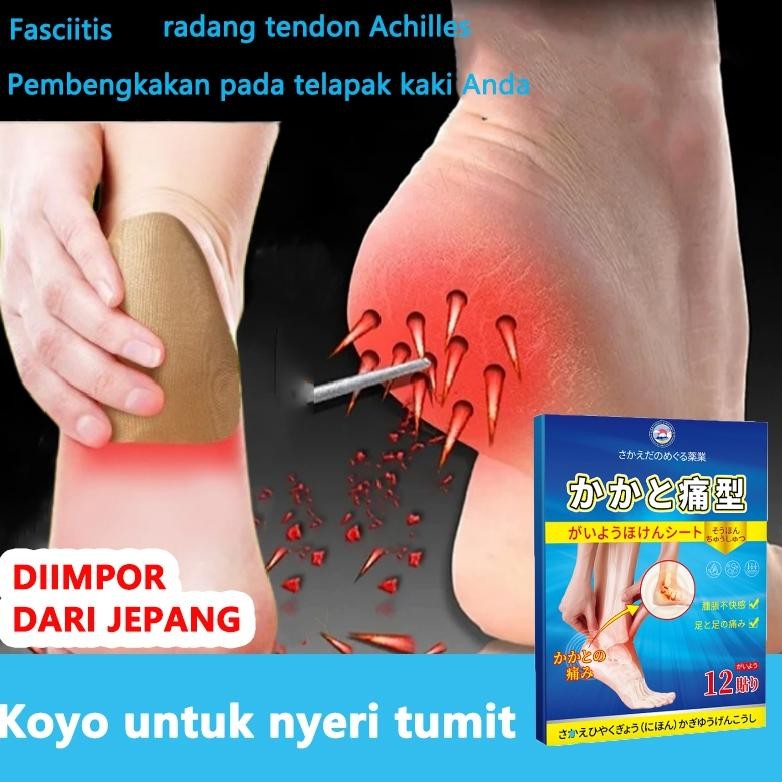Koyo Terapi Plantar Fasciitis 12pcs - Pereda Nyeri Kaki, Tumit, Lutut & Kaki Bengkak / Obat Sakit Tu