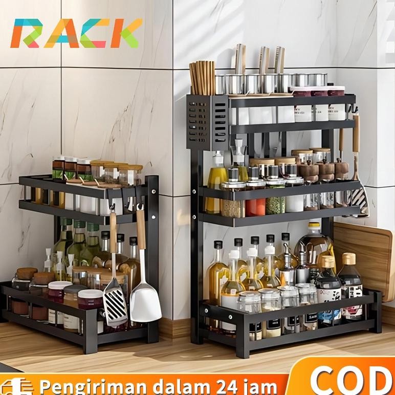 Rak Bumbu Susun Rak Bumbu Tempel Rak Bumbu Gantung Rak Bumbu Stainless hitam Rak bumbu awet dan koko