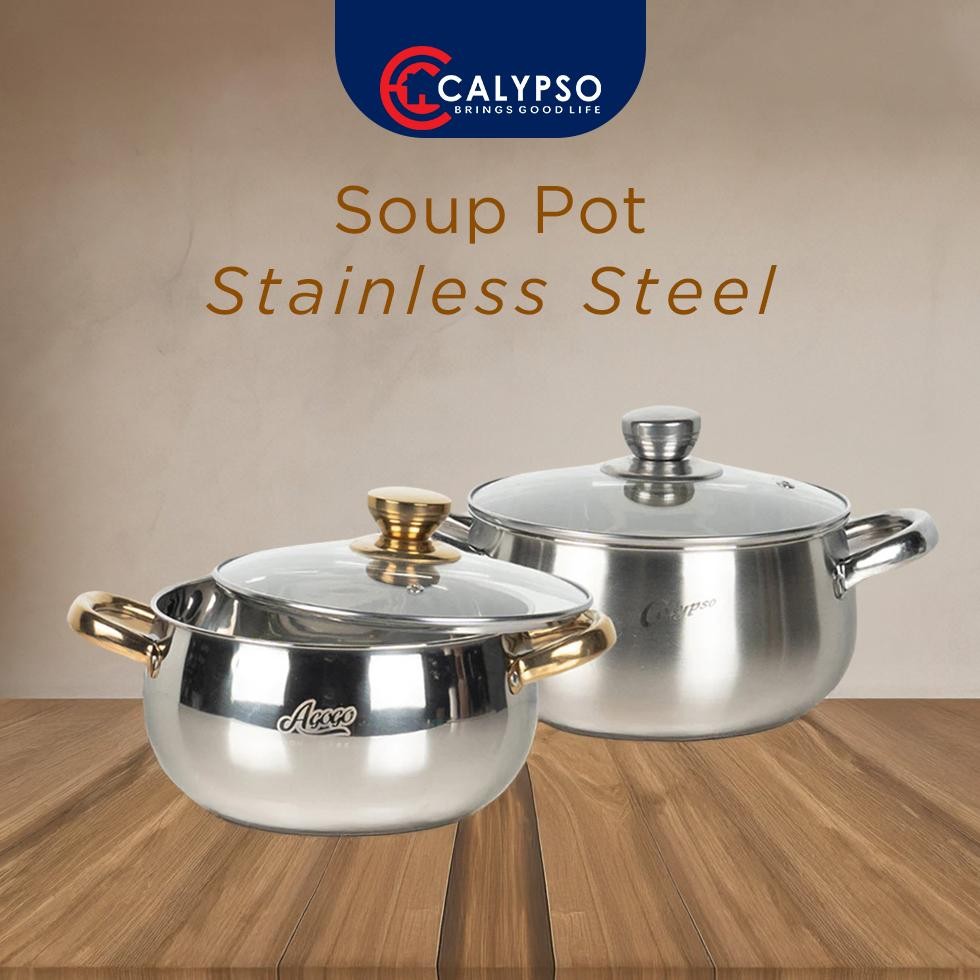 Agogo Soup Pot Silver & Gold 20-24cm Stainless Steel