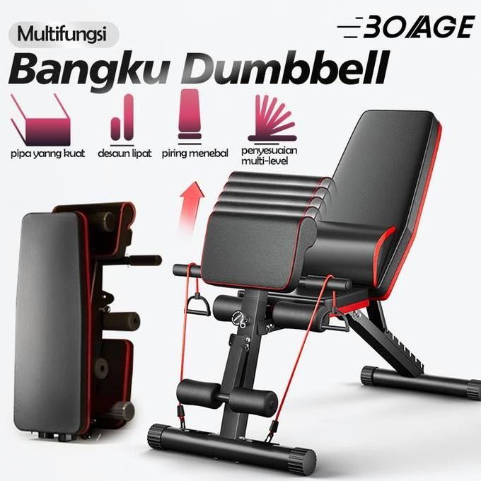 TERMURAH - Adjustable Folding Fitness Bench Dumbbell Weight Bench Home Sit Up Exercise Bench/ Fitnes