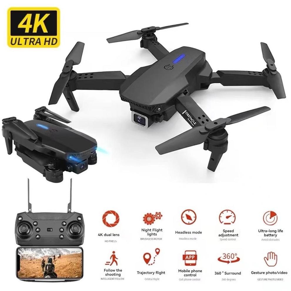2024Drone Quadcopter Auto Fokus include Remote Dan Kamera ORIGINAL Pro Dengan Kamera HD Drone WiFi K