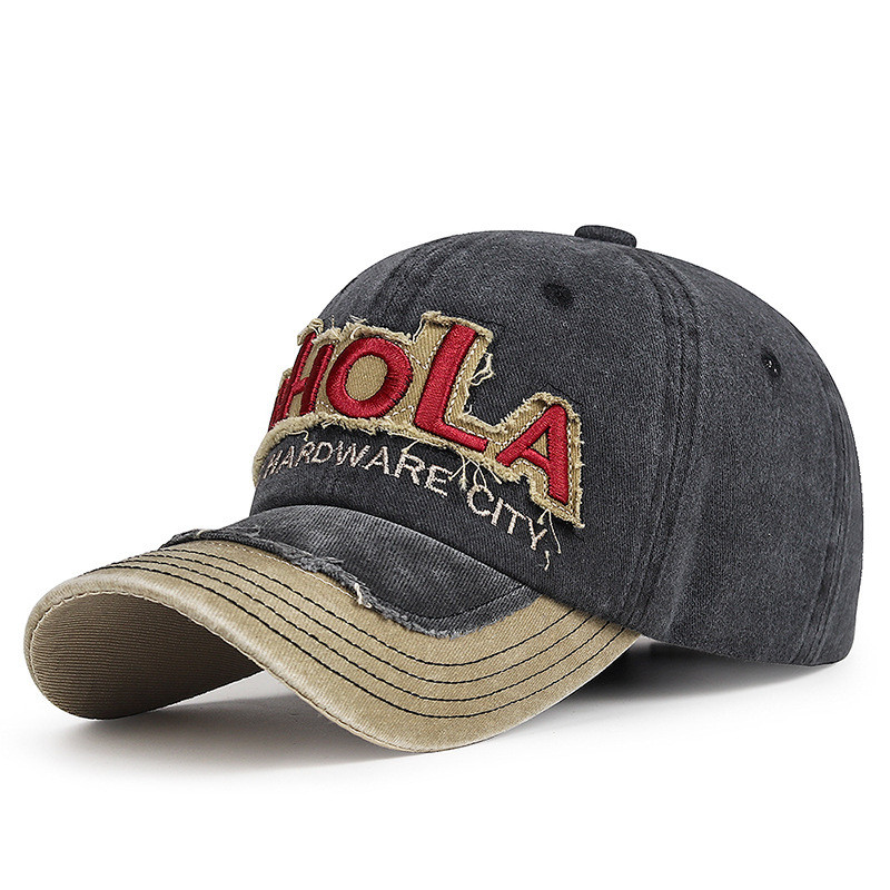 Topi Baseball Vintage yang Dicuci Gaya Eropa dan Amerika Bordir Huruf Patch Topi Duckbill