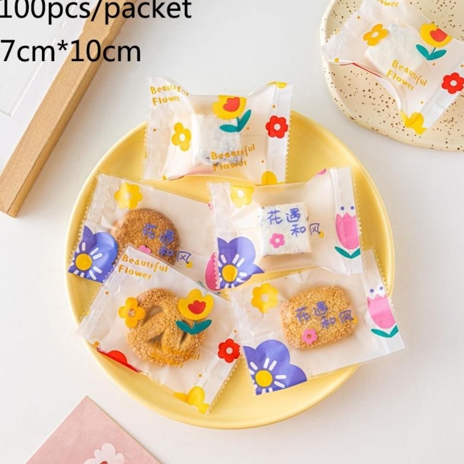 Plastik Nastar Cookies Motif Bunga Kemasan Makanan