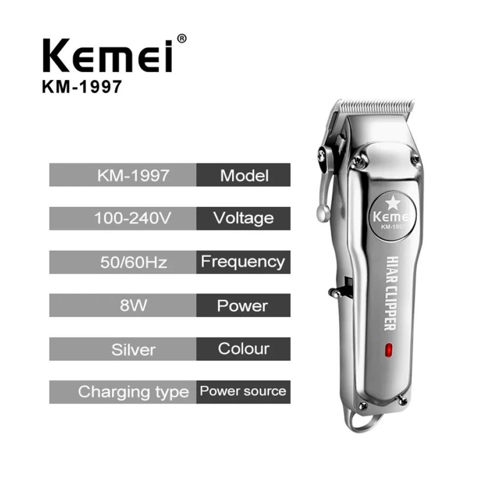 Kemei KM-1997 Mesin Alat Cukur Rambut Cas Elektrik Full Metal Kemei 1997