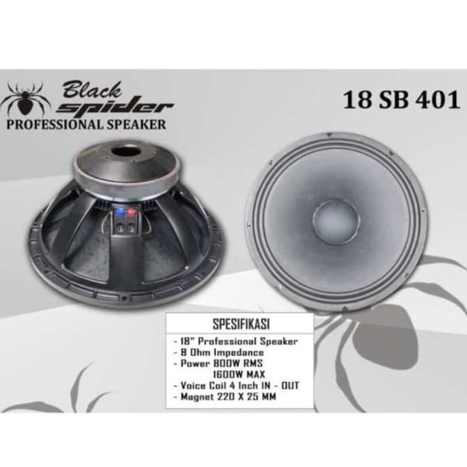 Komponen Speaker Black Spider 18 Sb 401 Speaker 18 Inch 18Sb401