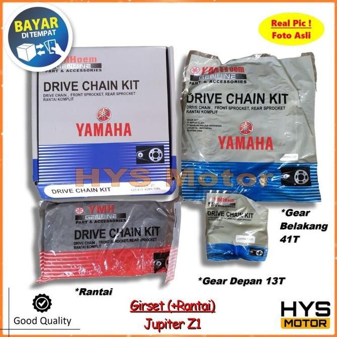 Paket Girset Jupiter Z1 Z 1 - Gear Set Gir Set Rantai Variasi Motor Drive Chain Kit Depan Belakang