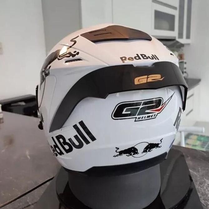 spoiler helm buat helm G2 Optimax, + stiker RED BULL, hal face, full set Motorcycle Original
