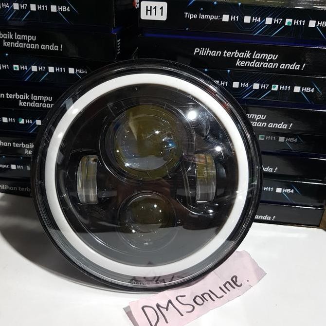 Lampu Daymaker 7inch, Lampu Led 4 Mata Daymaker + Senja 7 Warna Motorcycle Original