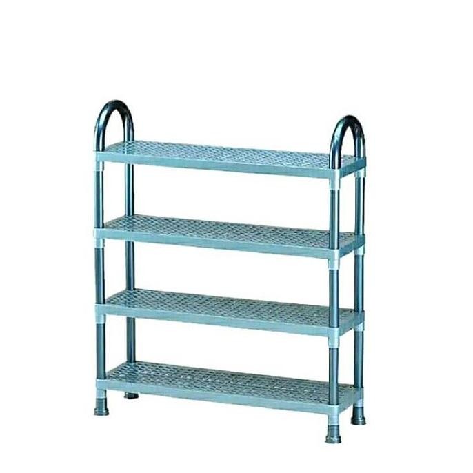 Rak sepatu/sendal plastik, LION STAR, Susun 4.