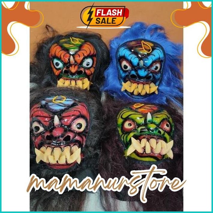 COD READY Topeng Buto Ijo / Topeng Gedruk Mika / Topeng Tradisional Gedruk Mika / Topeng Rampak Buto