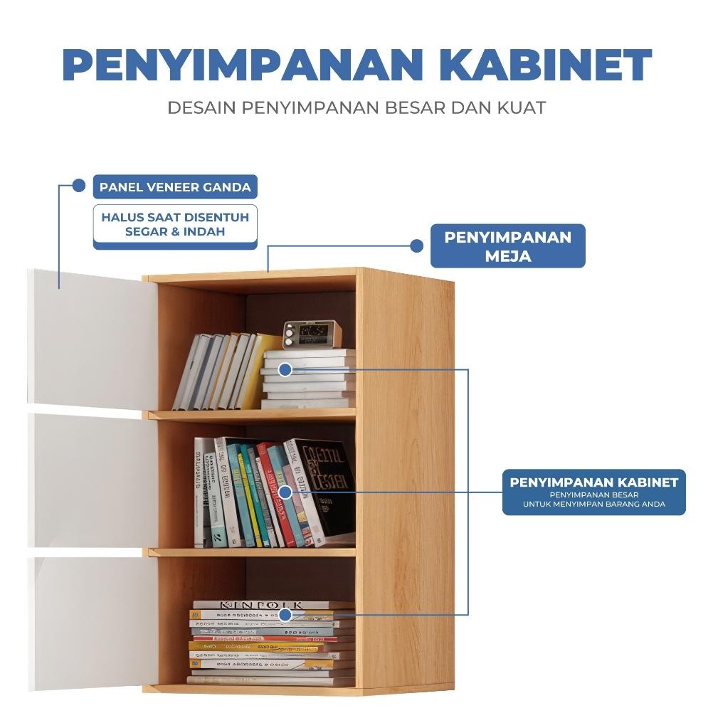 PROMO FURNIHOLIC Lemari Pakaian / Lemari Kayu / Lemari Buku / Lemari Kayu Minimalis / Lemari 4 Pintu