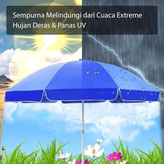 AZ COD Payung Tenda 180cm-280 cm Payung Jualan Lapak Tenda Payung Pantai Jumbo Besar dengan Sarung