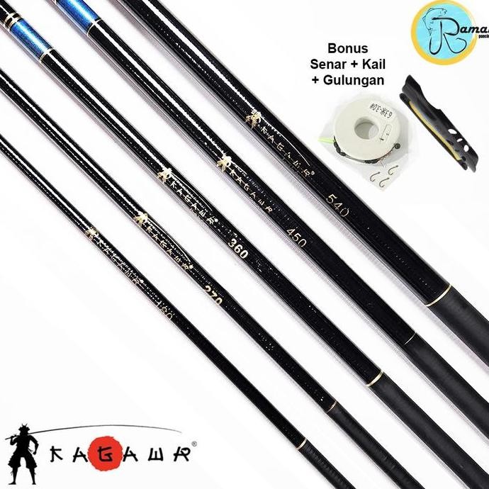 1 Set Lengkap Joran Tegek Pancing Kagawa Black Gloss Series
