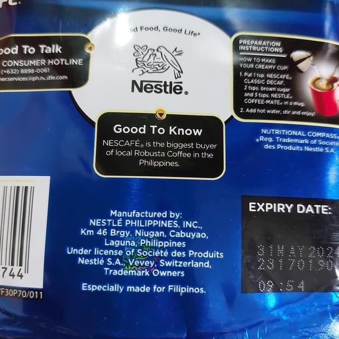 New Classic Nescafe Kopi Decaf 80g instant classic black coffee