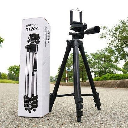 Tripod HP 3120 Black Gratis Holder HP Tinggi Maksimal 1m Tripod Untuk HP