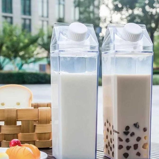 Botol Air Minum Plastik Transparant Model Kemasan Susu 500 1000 Ml