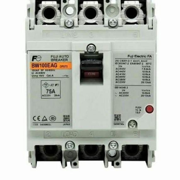 Promo MCCB BW100EAG 3P 100A/10KA Fuji 3 Pole 100 Ampere NFB Breaker EA COD