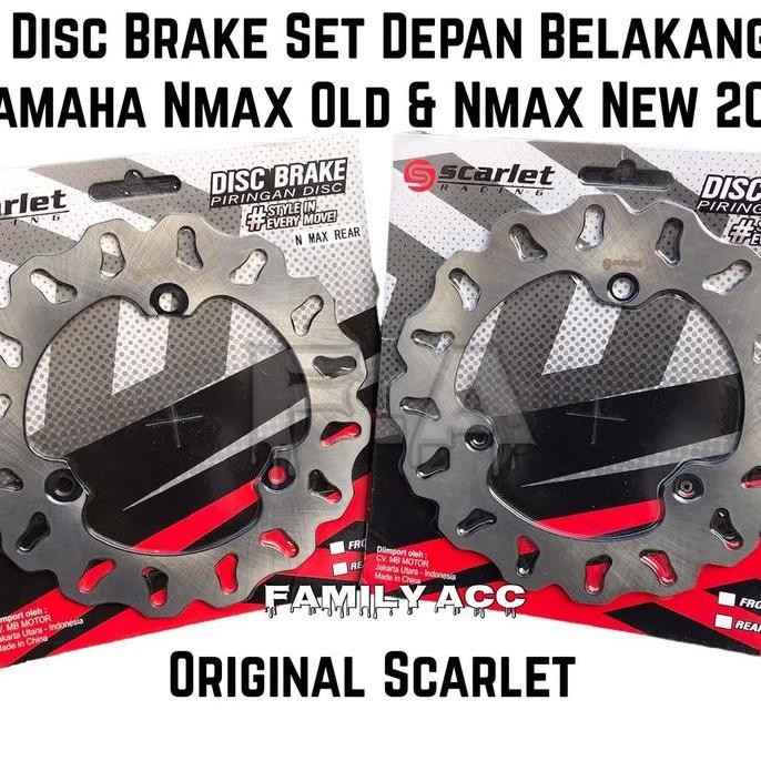 Scarlet Racing - Piringan Cakram Set Standar Variasi Depan Belakang Motor Yamaha Nmax 155 Lama 2016-