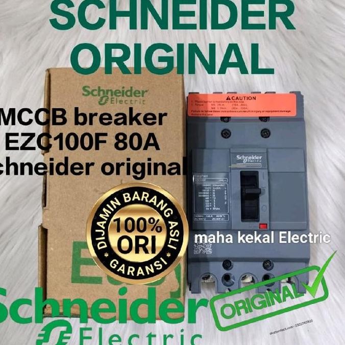Promo mccb breaker schneider ezc100f3080 3phase 80a mccb schneider 80a breaker 80a nfb schneider 80a