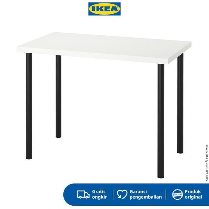 IKEA LINNMON/ADILS Meja Minimalis Berkualitas Putih/Hitam 100x60 cm