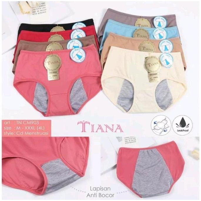 Promo 6Pcs Celana Dalam Menstruasi TIANA CM 903 - CD Mens WANITA Anti Bocor COD