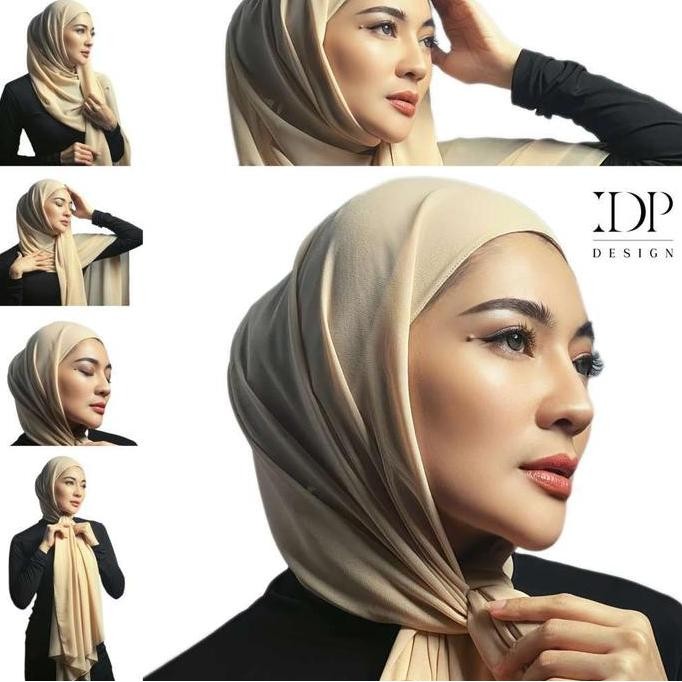 Promo pasmina Inner IDP DESIGN Kerudung Wanita Muslim,hijab Instan,Ceruty Rayon Hijab kaos Panjang L
