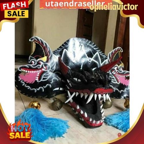 Flas Sale Barongan |Barongan Versi Devil Full Kayu Asli Bonus Kemul Panjang Mahkota Tinggal Pakai Uk