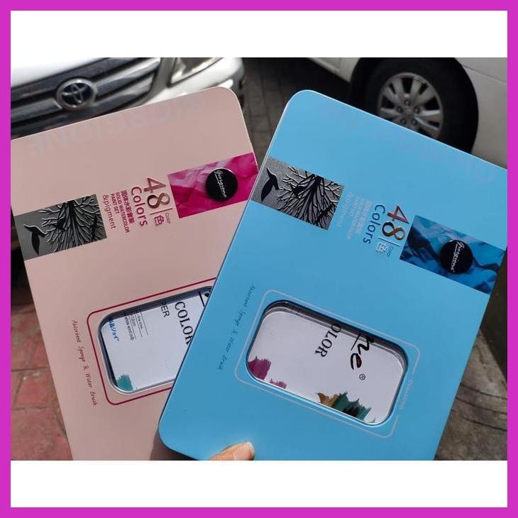(SEKOLAH) WATER COLOR GIORGIONE 48 WARNA TIN CASE SET CAT AIR GIORGIONE 48 WARNA SIAP KIRIM