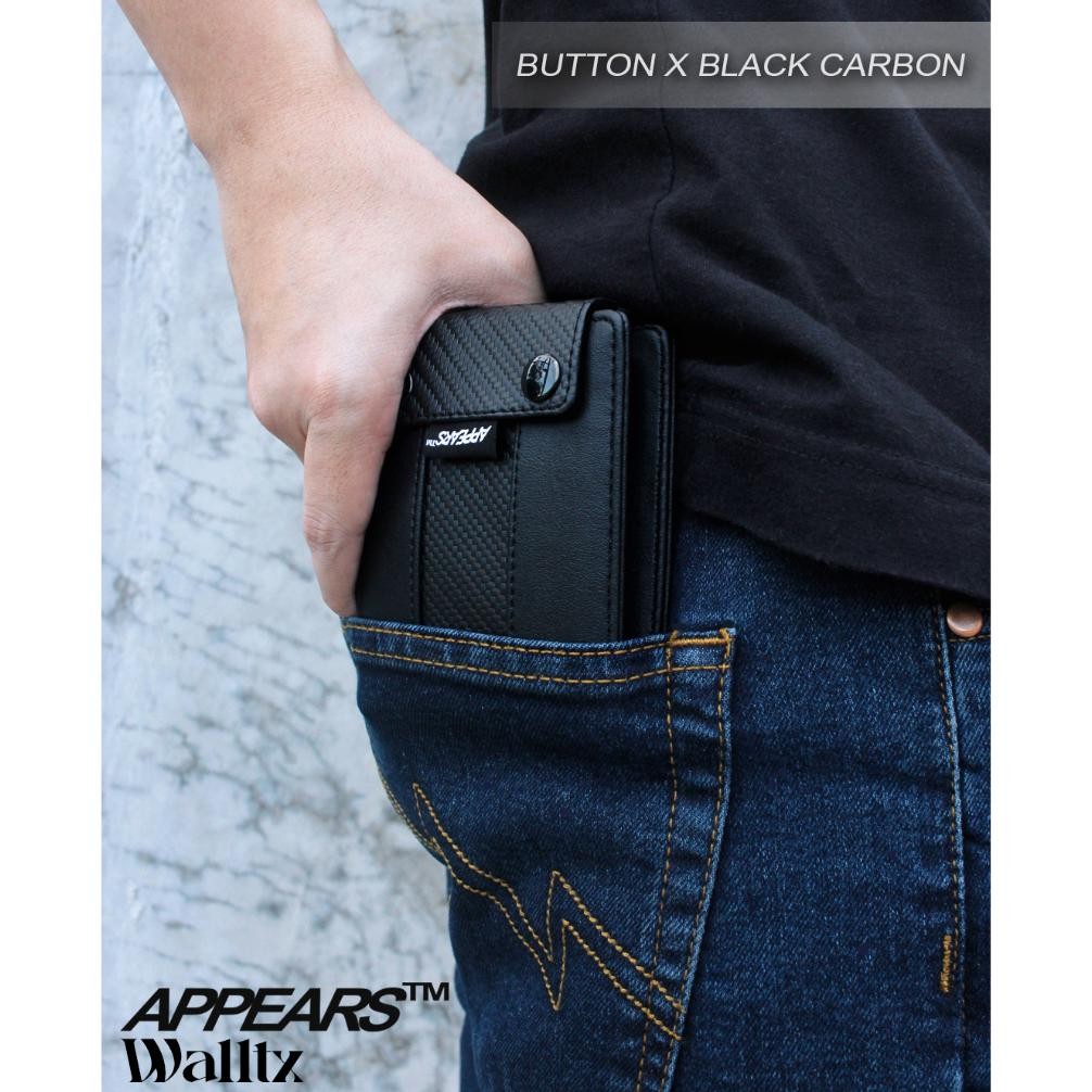 Miliki - Appearstm - (Button X Carbon Black) | Wallet | Dompet | Dompet Lipat | Dompet Pria Wanita .
