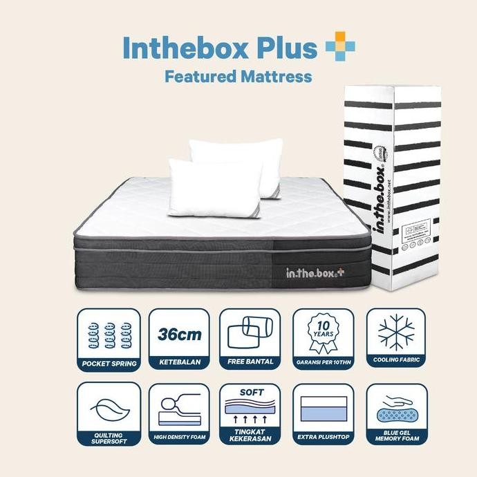 Kasur Spring Bed IN THE BOX PLUS 90x200 (Single) - FREE BANTAL