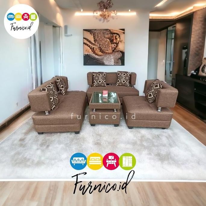 SOFA TAMU SET KURSI KANTOR 221 Full Kulit Oscar / Kombinasi TIARA