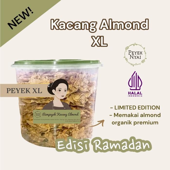 Peyek Nyai - Rempeyek Kacang Almond (Toples 5L) XL