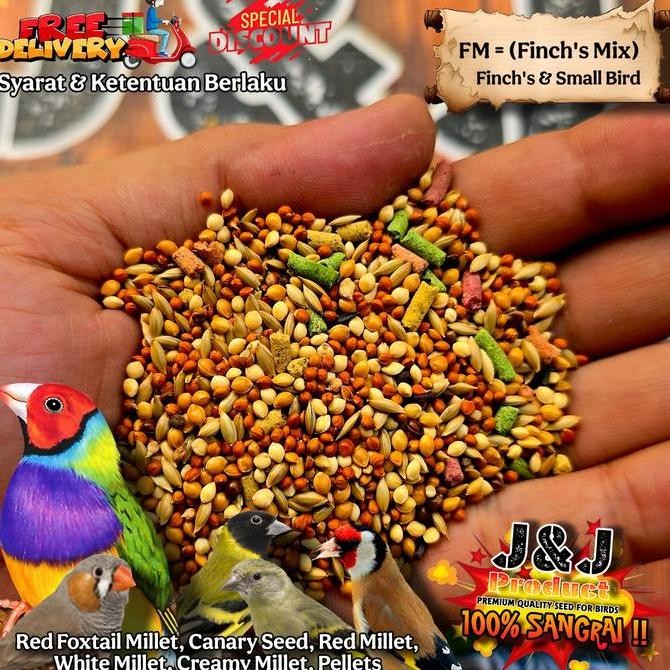 J&J Finch Mix (FM) (5KG) Pakan Burung Emprit, Gold Amadine, Finch IRF