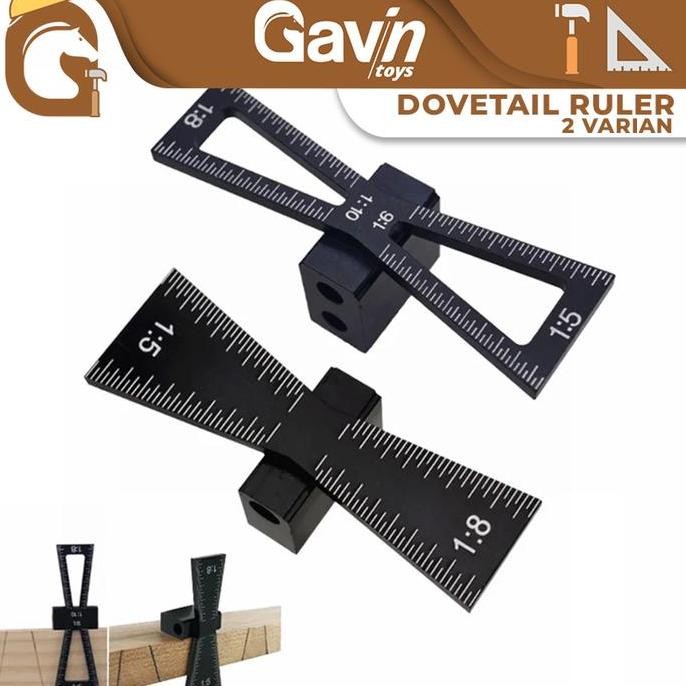Premium Dovetail Ruler - Penggaris Dove Tail Marker Tenon Tukang Woodworking Promo